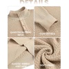 image:imageCOOFANDY Men Quarter Button Sweater Long Sleeve Henley Waffle Knit Pullover  3 Button Mock Neck Casual Dressy Slim Fit Fall Winter Tops Stand Collar Business Office Ribbed Cuffs Warm Cozy LayeringApricot