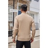 image:imageCOOFANDY Men Quarter Button Sweater Long Sleeve Henley Waffle Knit Pullover  3 Button Mock Neck Casual Dressy Slim Fit Fall Winter Tops Stand Collar Business Office Ribbed Cuffs Warm Cozy LayeringApricot