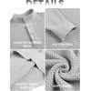 image:imageCOOFANDY Men Quarter Button Sweater Long Sleeve Henley Waffle Knit Pullover  3 Button Mock Neck Casual Dressy Slim Fit Fall Winter Tops Stand Collar Business Office Ribbed Cuffs Warm Cozy LayeringLight Grey