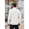 image:imageCOOFANDY Men Quarter Button Sweater Long Sleeve Henley Waffle Knit Pullover  3 Button Mock Neck Casual Dressy Slim Fit Fall Winter Tops Stand Collar Business Office Ribbed Cuffs Warm Cozy LayeringWhite