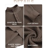 image:imageCOOFANDY Men Quarter Button Sweater Long Sleeve Henley Waffle Knit Pullover  3 Button Mock Neck Casual Dressy Slim Fit Fall Winter Tops Stand Collar Business Office Ribbed Cuffs Warm Cozy LayeringDark Coffee