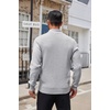 image:imageCOOFANDY Men Quarter Button Sweater Long Sleeve Henley Waffle Knit Pullover  3 Button Mock Neck Casual Dressy Slim Fit Fall Winter Tops Stand Collar Business Office Ribbed Cuffs Warm Cozy LayeringLight Grey