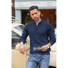 image:imageCOOFANDY Men Quarter Button Sweater Long Sleeve Henley Waffle Knit Pullover  3 Button Mock Neck Casual Dressy Slim Fit Fall Winter Tops Stand Collar Business Office Ribbed Cuffs Warm Cozy LayeringNavy Blue