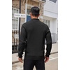 image:imageCOOFANDY Men Quarter Button Sweater Long Sleeve Henley Waffle Knit Pullover  3 Button Mock Neck Casual Dressy Slim Fit Fall Winter Tops Stand Collar Business Office Ribbed Cuffs Warm Cozy LayeringBlack
