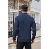 image:imageCOOFANDY Men Quarter Button Sweater Long Sleeve Henley Waffle Knit Pullover  3 Button Mock Neck Casual Dressy Slim Fit Fall Winter Tops Stand Collar Business Office Ribbed Cuffs Warm Cozy LayeringNavy Blue