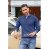 image:imageCOOFANDY Men Quarter Button Sweater Long Sleeve Henley Waffle Knit Pullover  3 Button Mock Neck Casual Dressy Slim Fit Fall Winter Tops Stand Collar Business Office Ribbed Cuffs Warm Cozy LayeringBlue