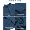 image:imageCOOFANDY Men Quarter Button Sweater Long Sleeve Henley Waffle Knit Pullover  3 Button Mock Neck Casual Dressy Slim Fit Fall Winter Tops Stand Collar Business Office Ribbed Cuffs Warm Cozy LayeringDark Blue
