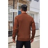 image:imageCOOFANDY Men Quarter Button Sweater Long Sleeve Henley Waffle Knit Pullover  3 Button Mock Neck Casual Dressy Slim Fit Fall Winter Tops Stand Collar Business Office Ribbed Cuffs Warm Cozy LayeringCaramel
