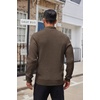 image:imageCOOFANDY Men Quarter Button Sweater Long Sleeve Henley Waffle Knit Pullover  3 Button Mock Neck Casual Dressy Slim Fit Fall Winter Tops Stand Collar Business Office Ribbed Cuffs Warm Cozy LayeringDark Coffee