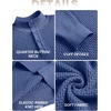 image:imageCOOFANDY Men Quarter Button Sweater Long Sleeve Henley Waffle Knit Pullover  3 Button Mock Neck Casual Dressy Slim Fit Fall Winter Tops Stand Collar Business Office Ribbed Cuffs Warm Cozy LayeringBlue