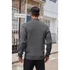 image:imageCOOFANDY Men Quarter Button Sweater Long Sleeve Henley Waffle Knit Pullover  3 Button Mock Neck Casual Dressy Slim Fit Fall Winter Tops Stand Collar Business Office Ribbed Cuffs Warm Cozy LayeringDark Grey