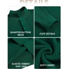 image:imageCOOFANDY Men Quarter Button Sweater Long Sleeve Henley Waffle Knit Pullover  3 Button Mock Neck Casual Dressy Slim Fit Fall Winter Tops Stand Collar Business Office Ribbed Cuffs Warm Cozy LayeringDark Green