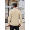 image:imageCOOFANDY Men Quarter Button Sweater Long Sleeve Henley Waffle Knit Pullover  3 Button Mock Neck Casual Dressy Slim Fit Fall Winter Tops Stand Collar Business Office Ribbed Cuffs Warm Cozy LayeringBeige