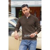 image:imageCOOFANDY Men Quarter Button Sweater Long Sleeve Henley Waffle Knit Pullover  3 Button Mock Neck Casual Dressy Slim Fit Fall Winter Tops Stand Collar Business Office Ribbed Cuffs Warm Cozy LayeringDark Coffee