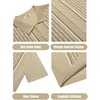 image:imageCOOFANDY Mens 2 Piece Outfit Vintage Short Sleeve Button Down Knit Polo Shirts Casual Beach Shorts Sets01light Khaki