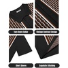 image:imageCOOFANDY Mens 2 Piece Outfit Vintage Short Sleeve Button Down Knit Polo Shirts Casual Beach Shorts SetsBlack  Brown