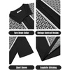 image:imageCOOFANDY Mens 2 Piece Outfit Vintage Short Sleeve Button Down Knit Polo Shirts Casual Beach Shorts SetsBlack