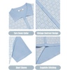 image:imageCOOFANDY Mens 2 Piece Outfit Vintage Short Sleeve Button Down Knit Polo Shirts Casual Beach Shorts SetsBlue  White