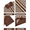 image:imageCOOFANDY Mens 2 Piece Outfit Vintage Short Sleeve Button Down Knit Polo Shirts Casual Beach Shorts SetsBrown  Light Khaki