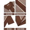 image:imageCOOFANDY Mens 2 Piece Outfit Vintage Short Sleeve Button Down Knit Polo Shirts Casual Beach Shorts SetsBrown