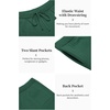 image:imageCOOFANDY Mens 2 Piece Outfit Vintage Short Sleeve Button Down Knit Polo Shirts Casual Beach Shorts SetsDark Green