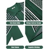 image:imageCOOFANDY Mens 2 Piece Outfit Vintage Short Sleeve Button Down Knit Polo Shirts Casual Beach Shorts SetsDark Green