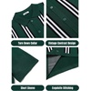 image:imageCOOFANDY Mens 2 Piece Outfit Vintage Short Sleeve Button Down Knit Polo Shirts Casual Beach Shorts SetsGreen Stripes
