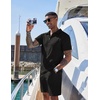 image:imageCOOFANDY Mens 2 Pieces Outfits Casual Quarter Zip Polo Shirt and Shorts Set Athletic Jogging Summer Tracksuit1black
