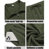 image:imageCOOFANDY Mens 2 Pieces Outfits Casual Quarter Zip Polo Shirt and Shorts Set Athletic Jogging Summer TracksuitArmy Green
