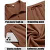 image:imageCOOFANDY Mens 2 Pieces Outfits Casual Quarter Zip Polo Shirt and Shorts Set Athletic Jogging Summer TracksuitBrown