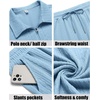image:imageCOOFANDY Mens 2 Pieces Outfits Casual Quarter Zip Polo Shirt and Shorts Set Athletic Jogging Summer TracksuitLight Blue