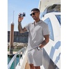 image:imageCOOFANDY Mens 2 Pieces Outfits Casual Quarter Zip Polo Shirt and Shorts Set Athletic Jogging Summer TracksuitLight Heather Grey