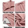 image:imageCOOFANDY Mens 2 Pieces Outfits Casual Quarter Zip Polo Shirt and Shorts Set Athletic Jogging Summer TracksuitPink
