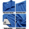image:imageCOOFANDY Mens 2 Pieces Outfits Casual Quarter Zip Polo Shirt and Shorts Set Athletic Jogging Summer TracksuitRoyal Blue