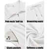 image:imageCOOFANDY Mens 2 Pieces Outfits Casual Quarter Zip Polo Shirt and Shorts Set Athletic Jogging Summer TracksuitWhite