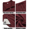 image:imageCOOFANDY Mens 2 Pieces Outfits Casual Quarter Zip Polo Shirt and Shorts Set Athletic Jogging Summer TracksuitWine Red