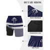 image:imageCOOFANDY Mens 7 Swim Trunks with Compression Liner Quick Dry 2 in 1 Bathing Suit Beach Swimwear Board Shorts with PocketsBblue White Stripes