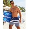 image:imageCOOFANDY Mens 7 Swim Trunks with Compression Liner Quick Dry 2 in 1 Bathing Suit Beach Swimwear Board Shorts with PocketsBblue White Stripes