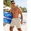 image:imageCOOFANDY Mens 7 Swim Trunks with Compression Liner Quick Dry 2 in 1 Bathing Suit Beach Swimwear Board Shorts with PocketsBeige