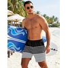 image:imageCOOFANDY Mens 7 Swim Trunks with Compression Liner Quick Dry 2 in 1 Bathing Suit Beach Swimwear Board Shorts with PocketsBlack Gray White Stripes
