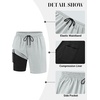 image:imageCOOFANDY Mens 7 Swim Trunks with Compression Liner Quick Dry 2 in 1 Bathing Suit Beach Swimwear Board Shorts with PocketsGray Green