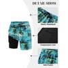 image:imageCOOFANDY Mens 7 Swim Trunks with Compression Liner Quick Dry 2 in 1 Bathing Suit Beach Swimwear Board Shorts with PocketsGreen Coconut Trees