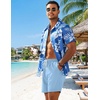 image:imageCOOFANDY Mens 7 Swim Trunks with Compression Liner Quick Dry 2 in 1 Bathing Suit Beach Swimwear Board Shorts with PocketsLight Blue