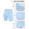 image:imageCOOFANDY Mens 7 Swim Trunks with Compression Liner Quick Dry 2 in 1 Bathing Suit Beach Swimwear Board Shorts with PocketsLight Blue