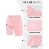 image:imageCOOFANDY Mens 7 Swim Trunks with Compression Liner Quick Dry 2 in 1 Bathing Suit Beach Swimwear Board Shorts with PocketsLight Pink