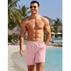 image:imageCOOFANDY Mens 7 Swim Trunks with Compression Liner Quick Dry 2 in 1 Bathing Suit Beach Swimwear Board Shorts with PocketsLight Pink