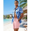 image:imageCOOFANDY Mens 7 Swim Trunks with Compression Liner Quick Dry 2 in 1 Bathing Suit Beach Swimwear Board Shorts with PocketsLight Pink