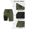 image:imageCOOFANDY Mens 7 Swim Trunks with Compression Liner Quick Dry 2 in 1 Bathing Suit Beach Swimwear Board Shorts with PocketsMilitary Green
