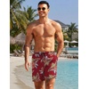 image:imageCOOFANDY Mens 7 Swim Trunks with Compression Liner Quick Dry 2 in 1 Bathing Suit Beach Swimwear Board Shorts with PocketsRed Leaves