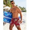 image:imageCOOFANDY Mens 7 Swim Trunks with Compression Liner Quick Dry 2 in 1 Bathing Suit Beach Swimwear Board Shorts with PocketsRed Leaves